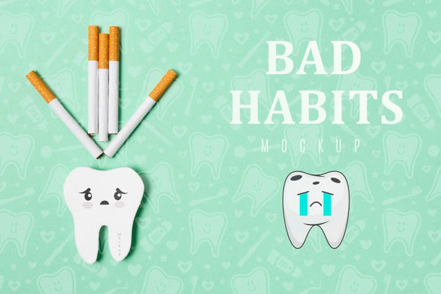 Bad Habits Toothache With Mock-Up Psd