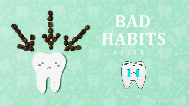Bad Habits Toothache With Mock-Up Psd