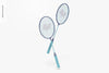 Badminton Rackets Mockup, Floating Psd