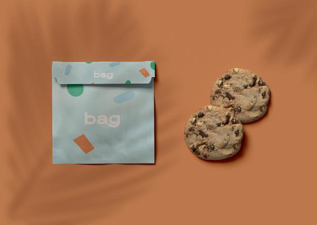 Bag And Cookie Mockup Psd