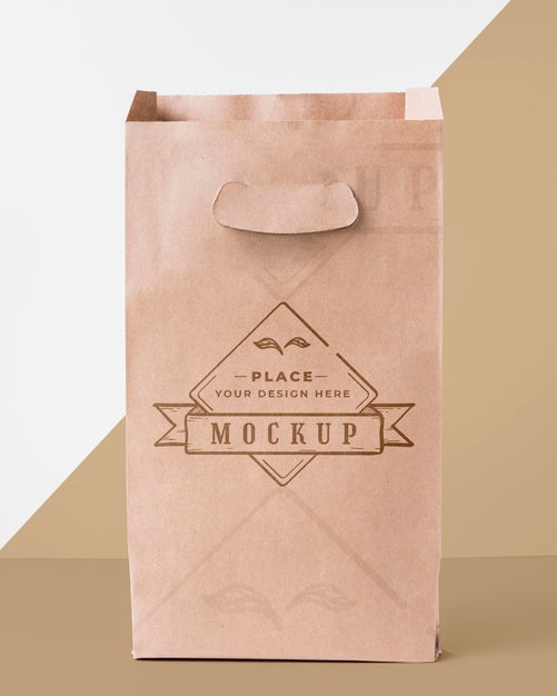 Bag Mock-Up On Bicolor Background Psd