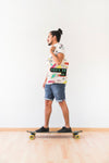 Bag Mockup With Skateboard Concept Psd