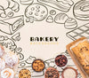 Bakery Background Hand Drawn Design With Nuts In Bowls Psd