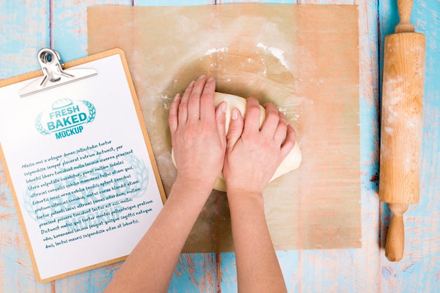 Bakery Dough With Clipboard Psd