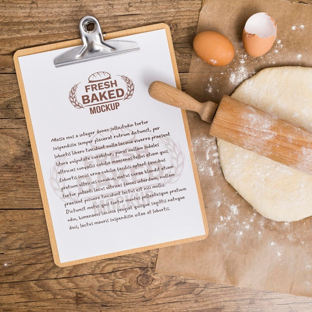 Bakery Recipe On Clipboard Psd