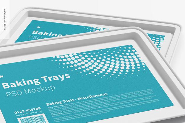 Baking Trays Mockup, Close Up Psd