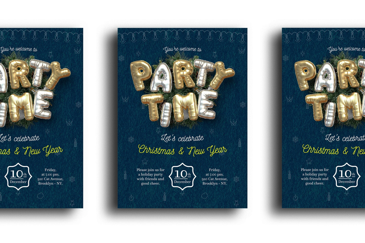 Balloon Party, Christmas Flyer Template 1