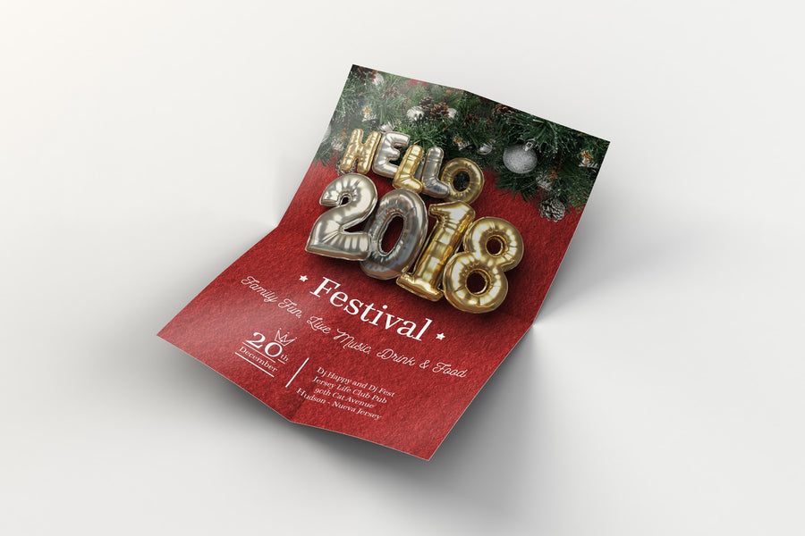 Balloon Party, Christmas Flyer Template 2