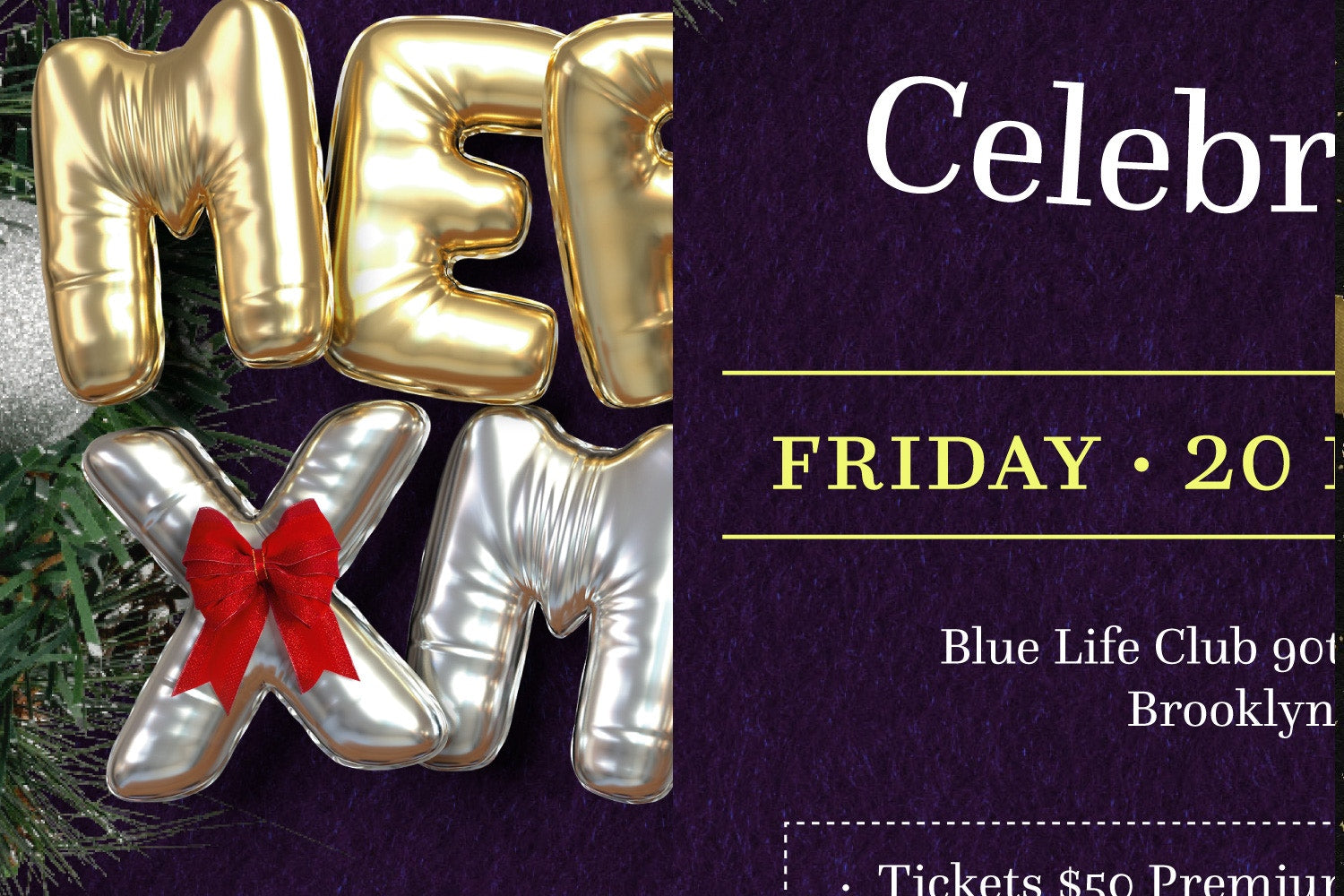 Balloon Party, Christmas Flyer Template 3