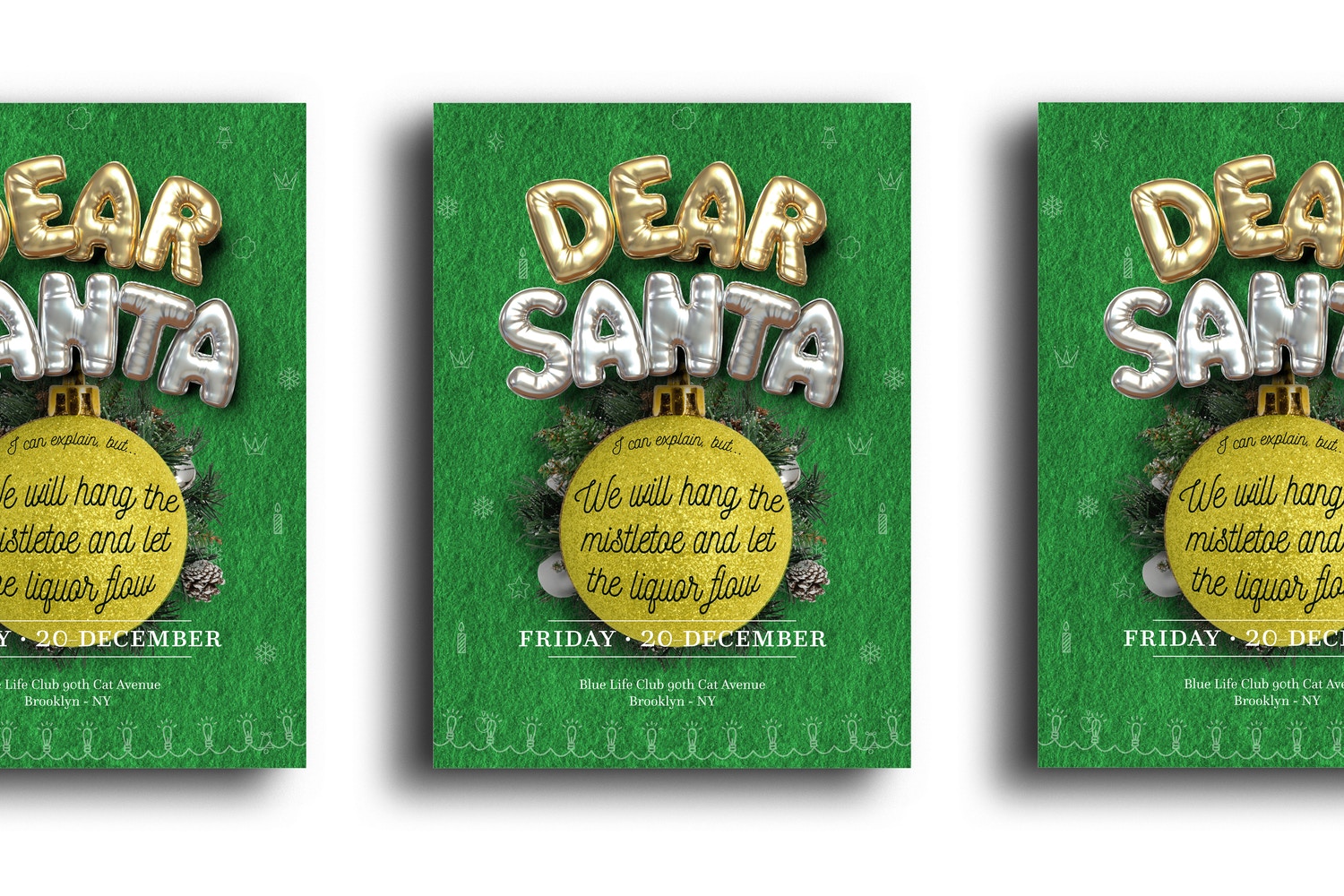 Balloon Party, Christmas Flyer Template 4