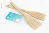 Bamboo Curved Spatula Mockup, Perspective View Psd