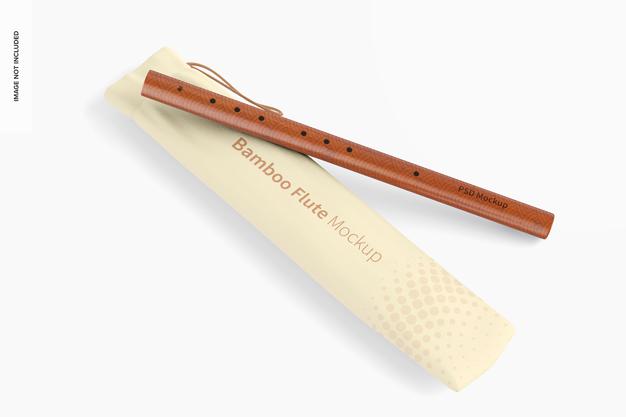 Bamboo Flute Mockup, Top View Psd