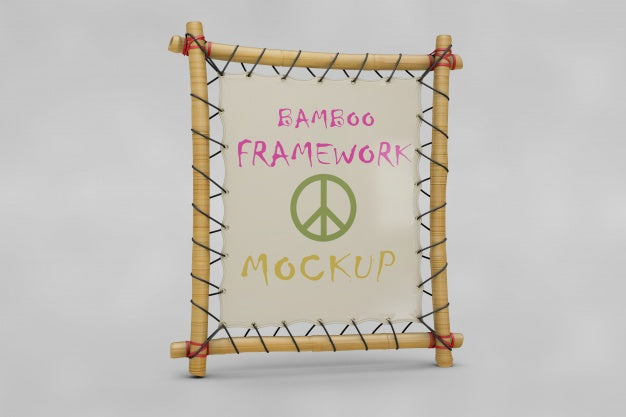 Bamboo Frame Mockup Psd