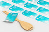 Bamboo Slotted Spatula With Labels Mockup Psd