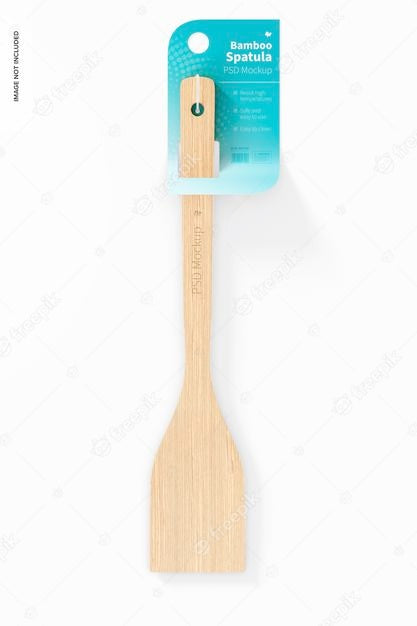 Bamboo Spatula Mockup, Front View Psd
