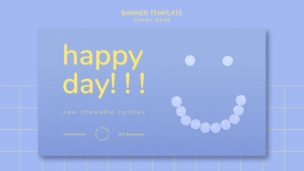Banner Design For Candy Shop Template Psd