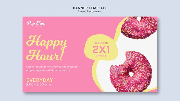 Banner For Pop Candy Shop Design Psd