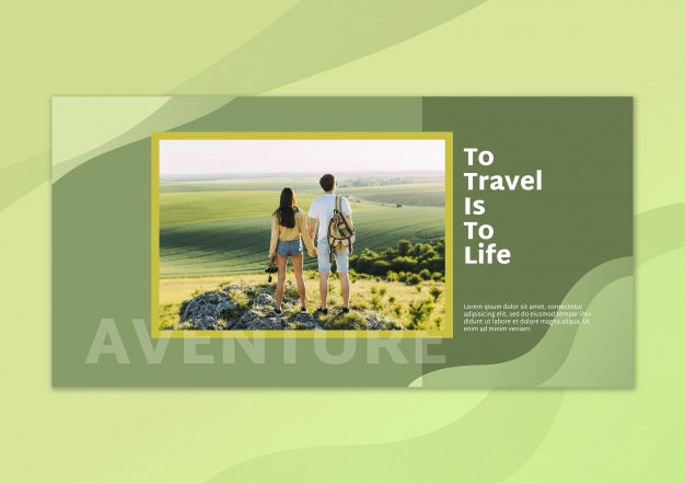 Banner Mockup With Image And Travel Concept Psd