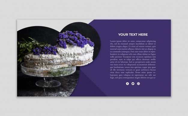 Banner Mockup With Image Of Cake Psd