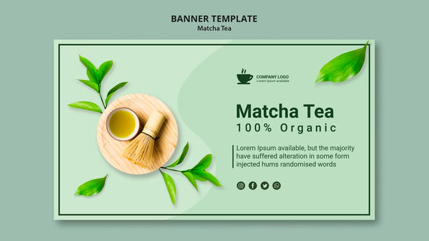 Banner Template For Matcha Tea Psd