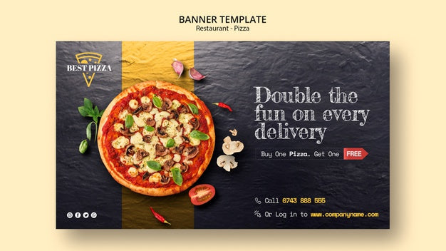 Banner Template For Pizza Restaurant Psd