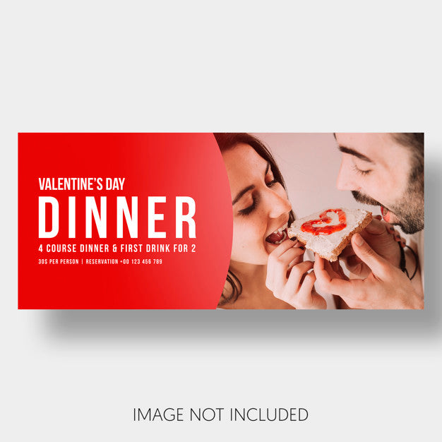 Banner Template Restaurant Couple Valentine'S Day Psd