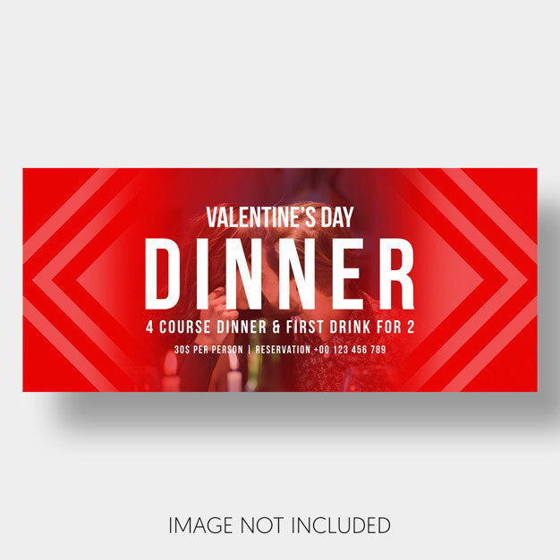 Banner Template Restaurant Couple Valentine'S Day Psd