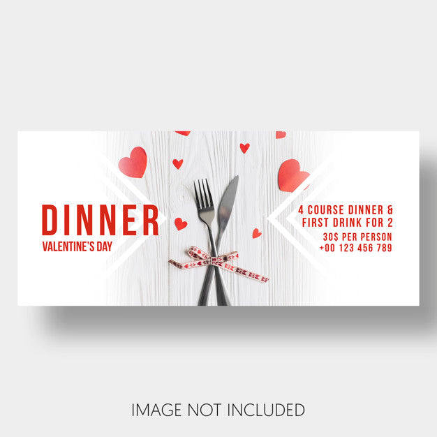 Banner Template Restaurant Couple Valentine'S Day Psd