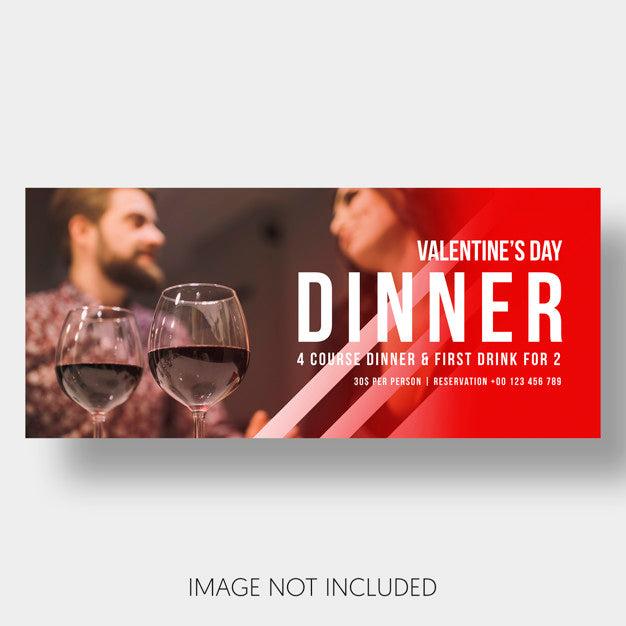 Banner Template Restaurant Couple Valentine'S Day Psd