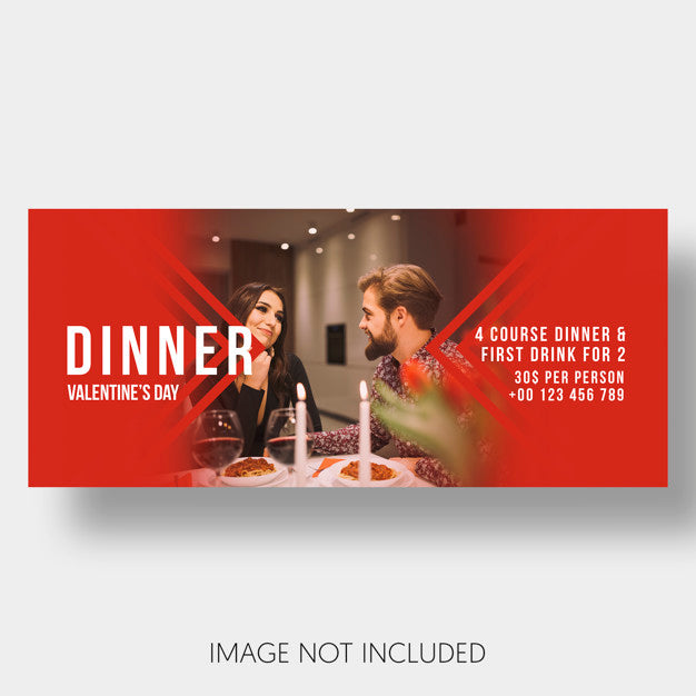 Banner Template Restaurant Couple Valentine'S Day Psd