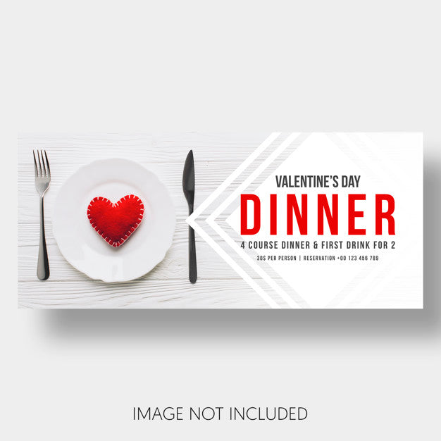 Banner Template Restaurant Valentine'S Day Psd