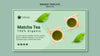 Banner Template With Matcha Tea Concept Psd