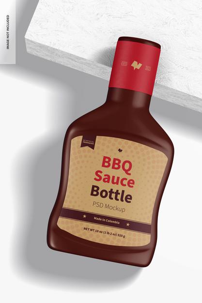 Barbecue Sauce Bottle Mockup Psd