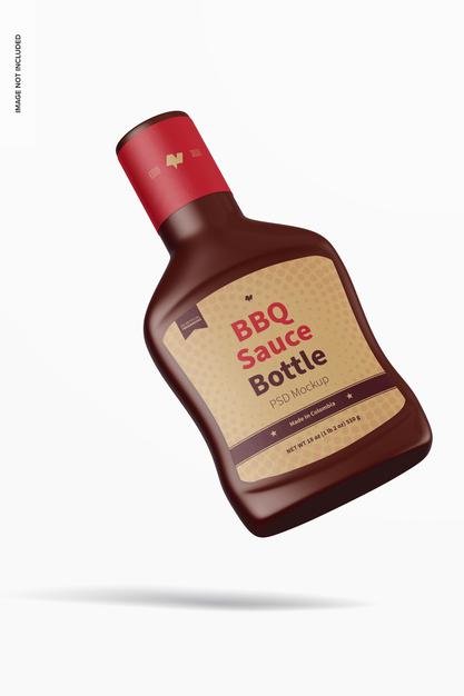 Barbecue Sauce Bottle Mockup Psd
