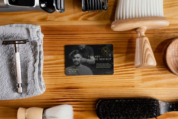 Barber Shop Mock-Up Arrangement Psd