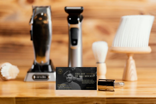 Barber Shop Mock-Up Arrangement Psd