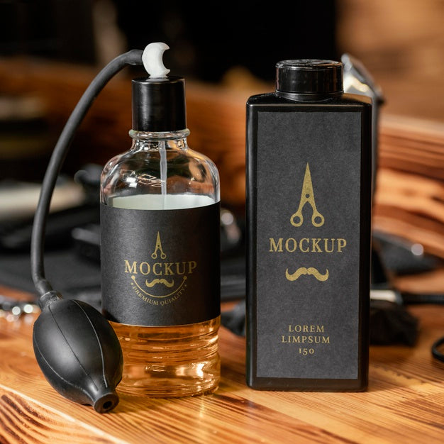 Barber Shop Mock-Up Arrangement Psd