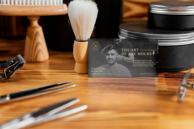 Barber Shop Mock-Up Assortment Psd