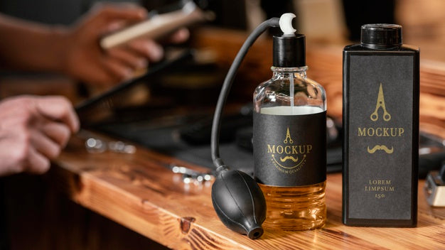 Barber Shop Mock-Up Assortment Psd