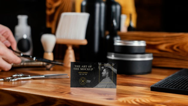 Barber Shop Mock-Up Assortment Psd