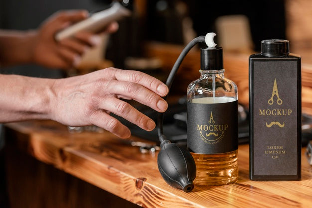 Barber Shop Mock-Up Assortment Psd