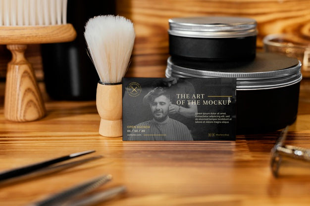 Barber Shop Mock-Up Assortment Psd