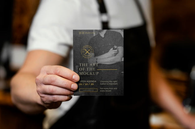 Barber Shop Mock-Up Composition Psd