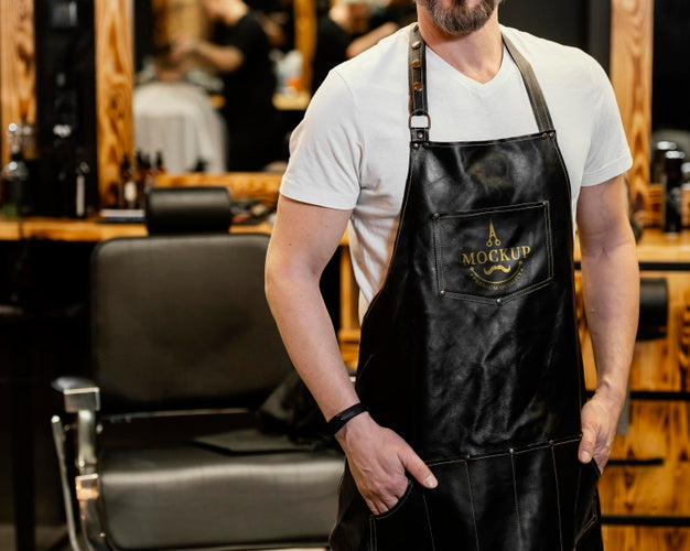 Barber Shop Mock-Up Composition Psd