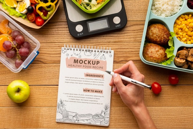 Batch Cooking With Notebook Mockup Psd
