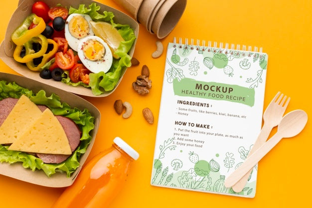 Batch Cooking With Notebook Mockup Psd