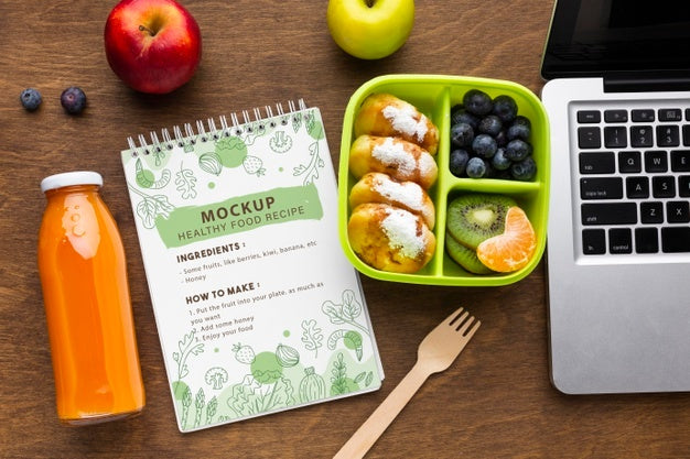 Batch Cooking With Notebook Mockup Psd