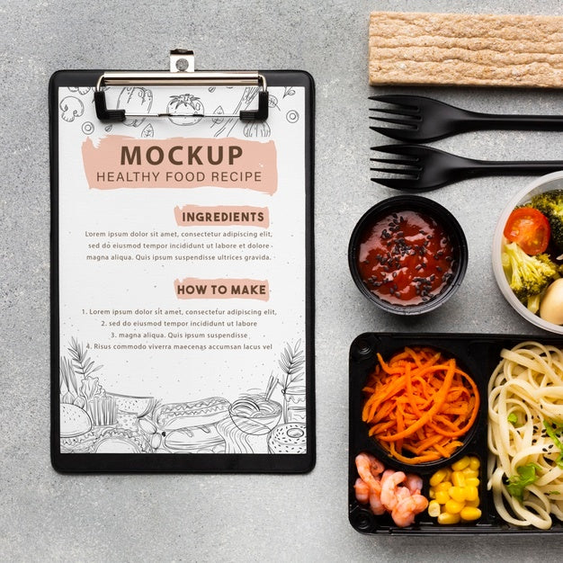 Batch Cooking With Notebook Mockup Psd
