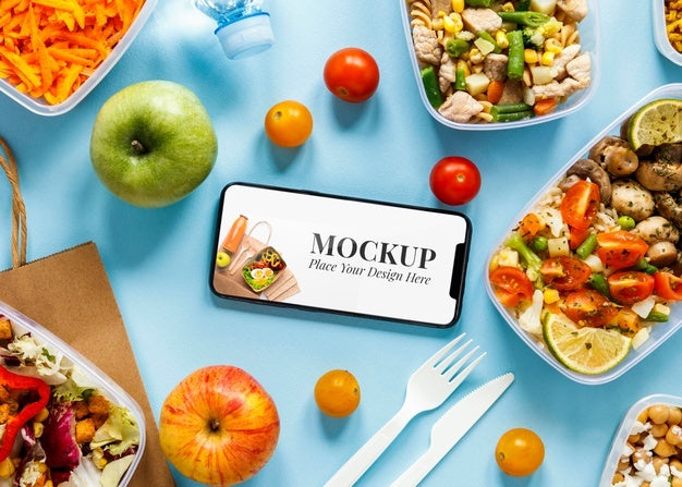 Batch Cooking With Phone Mockup Psd