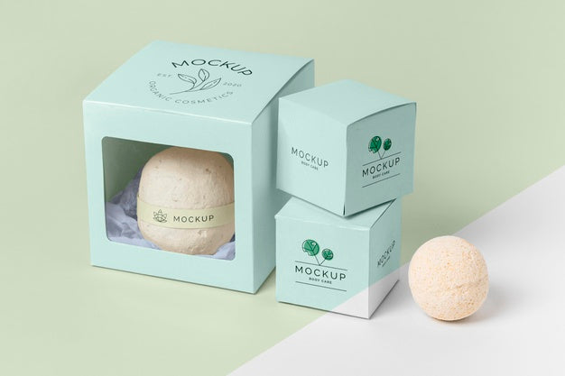 Bath Bomb In Blue Box Arrangement Psd